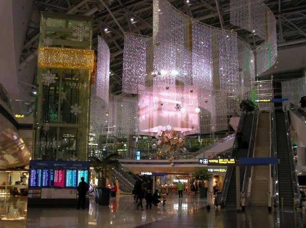 旧正月時の空港内の風景